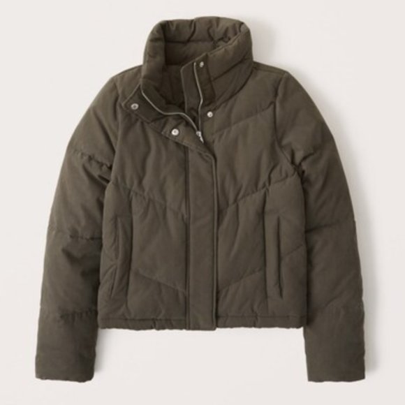 Abercrombie & Fitch Jackets & Blazers - Abercrombie & Fitch The A&F Mini Puffer Jacket Dark Olive Green M
